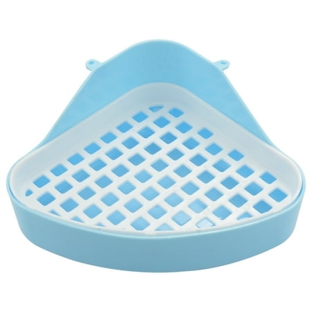 

Rabbit Toilet Litter Tray Small Animal Toilet Corner Potty Pet Litter Trays Corner for Rabbit (Blue)