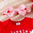 thumbnail image 6 of BOBOGOJP Baby Girl Outfit My 1st Valentine's Day Romper + Diamond Skirts +Leg Warmers+Headband 4Pcs Spring Clothes Watermelon Red for Size 18M, 6 of 9