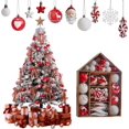 thumbnail image 2 of Paquete de 70 adornos para árbol de Navidad, irrompibles, surtidos, con cuerda para colgar, para decoraciones navideñas, fiestas en casa, 2 of 5