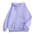 thumbnail image 4 of Mohiass Hoodies For Women Oversized Cute Drawstring Hooded Neck Sweatshirts For Women Fleece Long Sleeve Casual Preppy Pullover Tops Light Purple L, 4 of 4