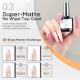 thumbnail image 5 of modelones Gel Top Coat Base Coat for Gel Nail Polish, 3 Pcs 10 ml No Wipe Matte & Shiny Top Coat, Long Lasting High Gloss and Matte Effects DIY at Home, 5 of 8