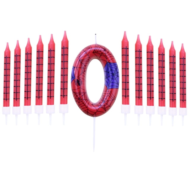 Juego de velas con estampado temático Números 0-9 + 12 velas Velas decorativas para hornear cumpleaños