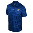 thumbnail image 2 of Men's Colosseum Royal Kansas Jayhawks Daly Print Polo, 2 of 3