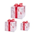 thumbnail image 2 of Set of 3 Christmas Lighted Gift Boxes Decorations Transparent Lighted Boxes with Red Bows Christmas Tree Skirt Ornament Xmas Tree Party Holiday Decor, 2 of 9