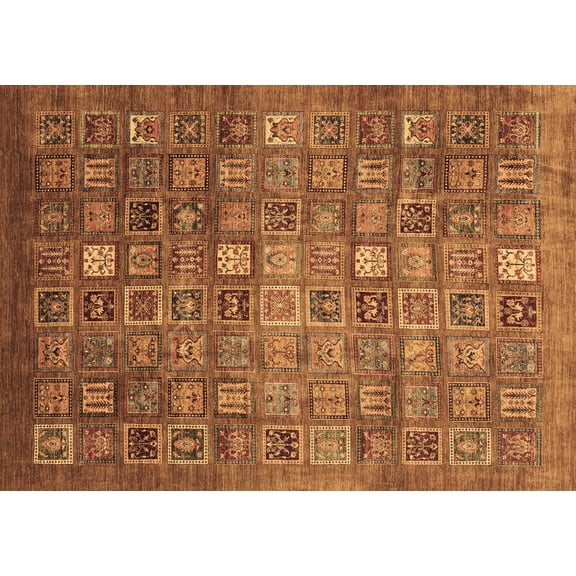 Ahgly Company Indoor Rectangle Abstract Brown Modern Area Rugs, 5' x 8'
