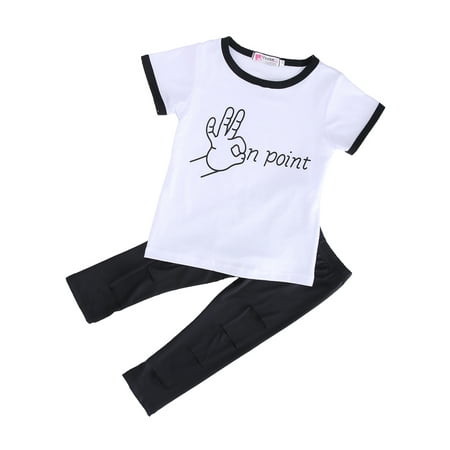 

Ma&Baby Baby Boy or Girl Unisex Outfit Sets Short Sleeve Printted T-Shirt Tops and Ripped Pants Outfit Set 2-3Y