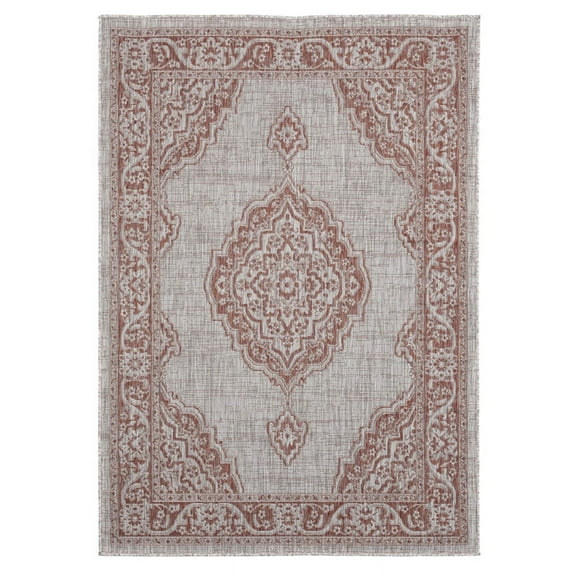 Designer Home Brooklyn Indoor/Outdoor Area Rug 3900 10229 Sant Andrea Terracotta 5' 2" x 7' 6" Rectangle