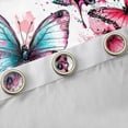 thumbnail image 4 of Feelyou Blue Pink Butterfly Curtains Pack of 2 (42x84 Each), Art Watercolor Floral Curtains Blackout, Dreamy Cartoon Animal Bedroom Curtains, Living Room Curtains Decor, 4 of 6
