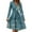 Light Blue, variant on Work Dresses for Women 2025 Fashion Long Sleeve Teacher Dress Winter Empire Waist A-Line Dresses Office V-Neck Floral Print Dress Green M