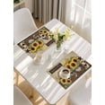 thumbnail image 5 of Farmhouse Sunflowers Placemats Set of 6, Western Star Vintage Sparrows Placemats for Dining Table, Place Mats for Kitchen Tabletop, Waterproof Wipeable Dining Table Mats Set, 5 of 9