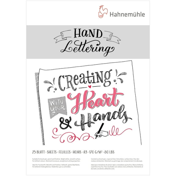 Hahnemuehle Hand Lettering Block, 25 Sheets, 11.6" x 16.4"