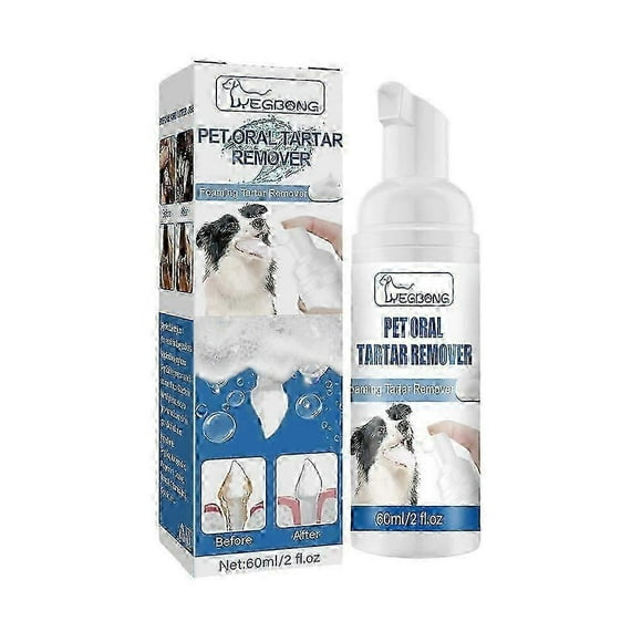 Tartar Remover For Dog Natural Dental Care Solution Foam Remove Calculus Reduce Tartar Plaque Buildup Pets Oral Cleaning Product 1pc