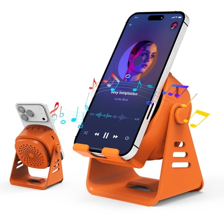 Wireless Induction Speaker with Phone Stand, 20W Portable Audio Amplifier for iPhone, iPad, Android Phones & Tablets