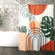 thumbnail image 3 of Cortina de ducha de tela impermeable, cortinas de baño bohemias, cortinas de baño para el hogar con ganchos, accesorios-C, 3 of 6