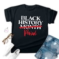 thumbnail image 3 of HXWCHs Womens Solid Ribbed T Shirt Graphic T-Shirt Celebrating Black Month with Inspirational Freedom Design for Everyday Wear S Black, 3 of 3