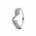 thumbnail image 3 of Pandora Sparkling Asymmetric Wave Ring, 3 of 5