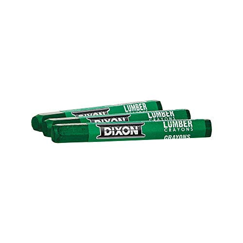 DIXON Industrial Lumber Marking Crayons 4.5 x 1//2 Hex 52200 12-Pack Green