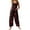 Wine, variant on Women's Valentine's Day Overalls Cute Heart Print Sleeveless Straight Leg Jumpsuits Baggy Trendy Fashion Valentine Rompers with Pockets