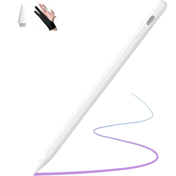 LIEFDELYN Stylus Pen for iPad Air 5/4/3 Pencil Tablets, 2X Fast Charge, Palm Rejection, Tilt Sensitivity for iPad 2018-2025, iPad 11/10/9/8/7/6, iPad Mini 7/6/5, White
