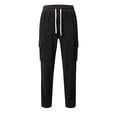 thumbnail image 6 of PNTUTB Men's Cargo Pants Soild Color Drawstring Outdoor Work Pants Casual Loose Comfort Pant with Multi Pocket Daily Hiking Sporty Trendy Pants, 6 of 7