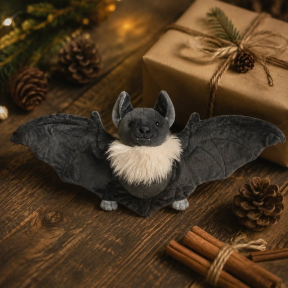 17.8" Large Goth Bat Plush Toy, Realistic Big Stuffed Bat Plush Grow in the Dark for Party Decoration, Cute Bat Plush Bulk for Halloween Party Decoration