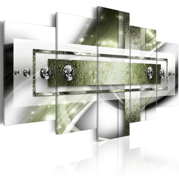 Tiptophomedecor Glamour Canvas Wall Art - Malachite Flame - Stretched & Framed Ready To Hang Art