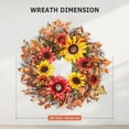 thumbnail image 4 of GOGRANT 24 inch Fall Front Door Wreath Decorations, Autumn Wreath with Sunflower Berries Leaves, Harvest Thanksgiving Decor, 4 of 6