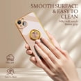 thumbnail image 3 of for iPhone 14 Pro Max Case with 360°Ring Holder Stand Magnetic Kickstand,Lightweight Slim Fit Plated Rose Gold Edge Soft TPU Bumper Camera Protection Non-Slip Cover,Black, 3 of 16