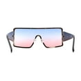 thumbnail image 4 of Luxury Large Shield Rectangle Exposed Lens Rimless Sunglasses Gold Black Blue Pink, 4 of 4