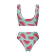 thumbnail image 2 of Honeii Watermelon Print Women’s Bikini Set,Two Piece Swimsuit Bathing Suits,Stylish High Elasticity Swimwear for Beach and Pool, 2 of 7