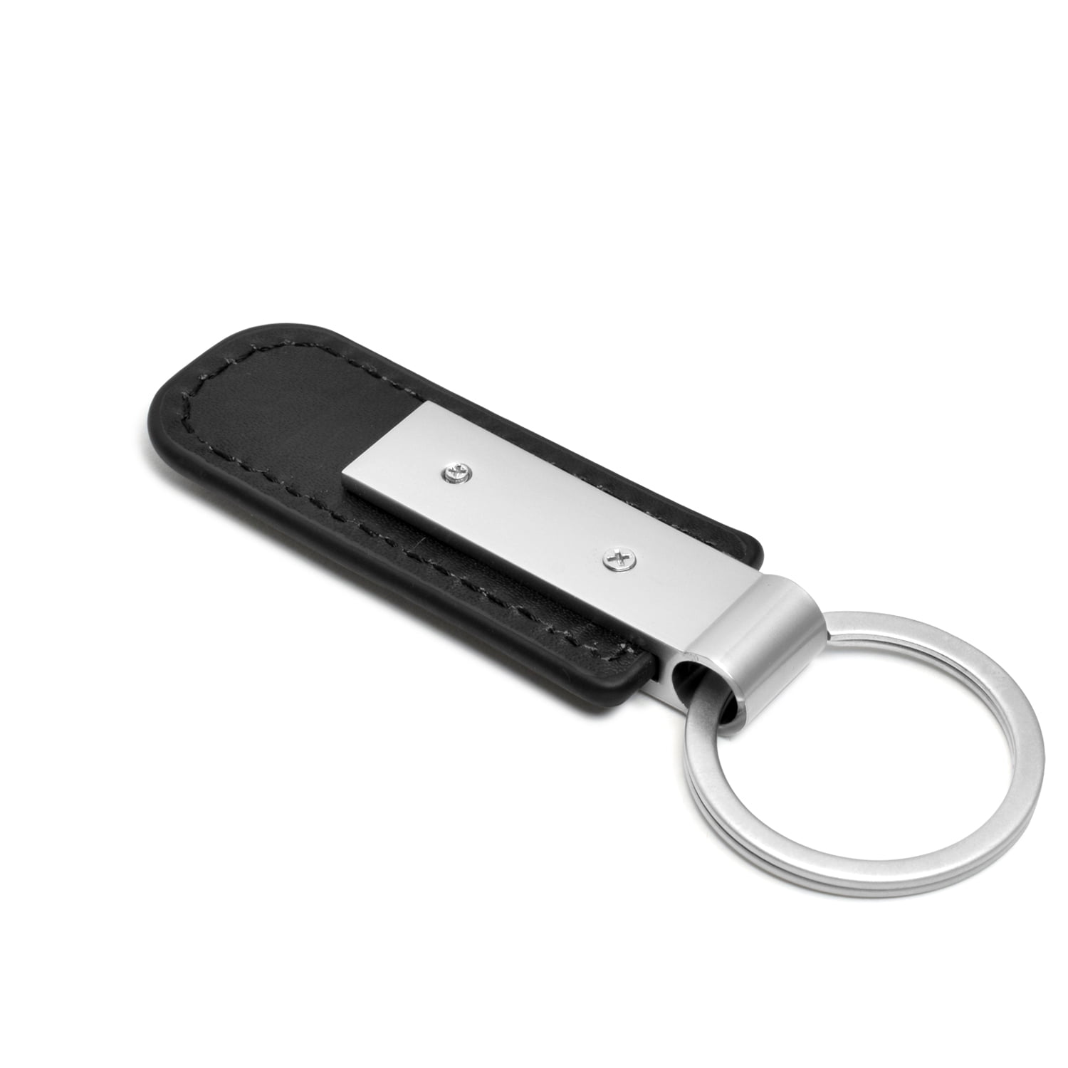 iPick Image for Buick Silver Metal Plate Black PU Leather Strap Key Chain, Official Licensed