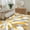 Yellow, variant on Modern Floral Rug Boho Bedroom Carpet 3.3x5Ft, Chic Flower Design, for Living Room Rug Girls Kids Playroom Dining Room Dorm Office Farmhouse Decor, Nonslip Washable Mat, Indoor, Blue/White