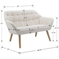 thumbnail image 4 of MIDODO 48" Small Loveseat for Small Spaces, Upholstered Fluffy Loveseat Sofa, Mid Century Modern 2-Seater Couch with Armrest Wood Legs, 4 of 6