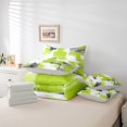 thumbnail image 6 of Manfei Geometric Graffiti 7 Pieces Bedding Comforter Set,Modern Abstract Art Full Bedding Set,Green White Gray Fitted Sheet Flat Sheet For Kids,Ultra Soft Home Decor Reversible, 6 of 8