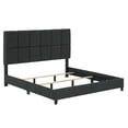 thumbnail image 5 of Bridgevine Home King Size Grey Squares Upholstered Platform Bed, 5 of 14