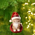 thumbnail image 4 of Santa-Hat Cute Cats Series Acrylic Ornaments Festive Felines Hanging Decoration For Christmas Trees, 4 of 6