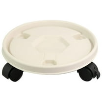Clearance! Shiogb Thickened Mobile Tray White, Basin, Universal Wheel Mobile Tray Flower Pot Bottom Basin Support Roller Round Chassis, (1 Tray)