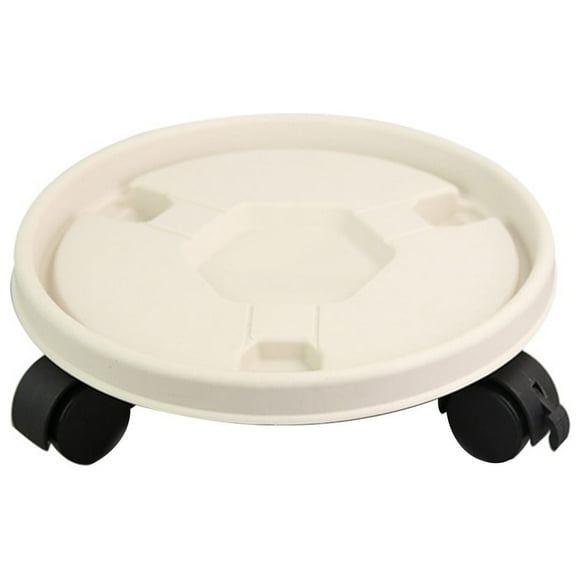 MSJUHEG Planters Plant Pots Universal Wheel Mobile Tray Flower Pot Bottom Basin Support Roller Round Chassis Flower Pots White