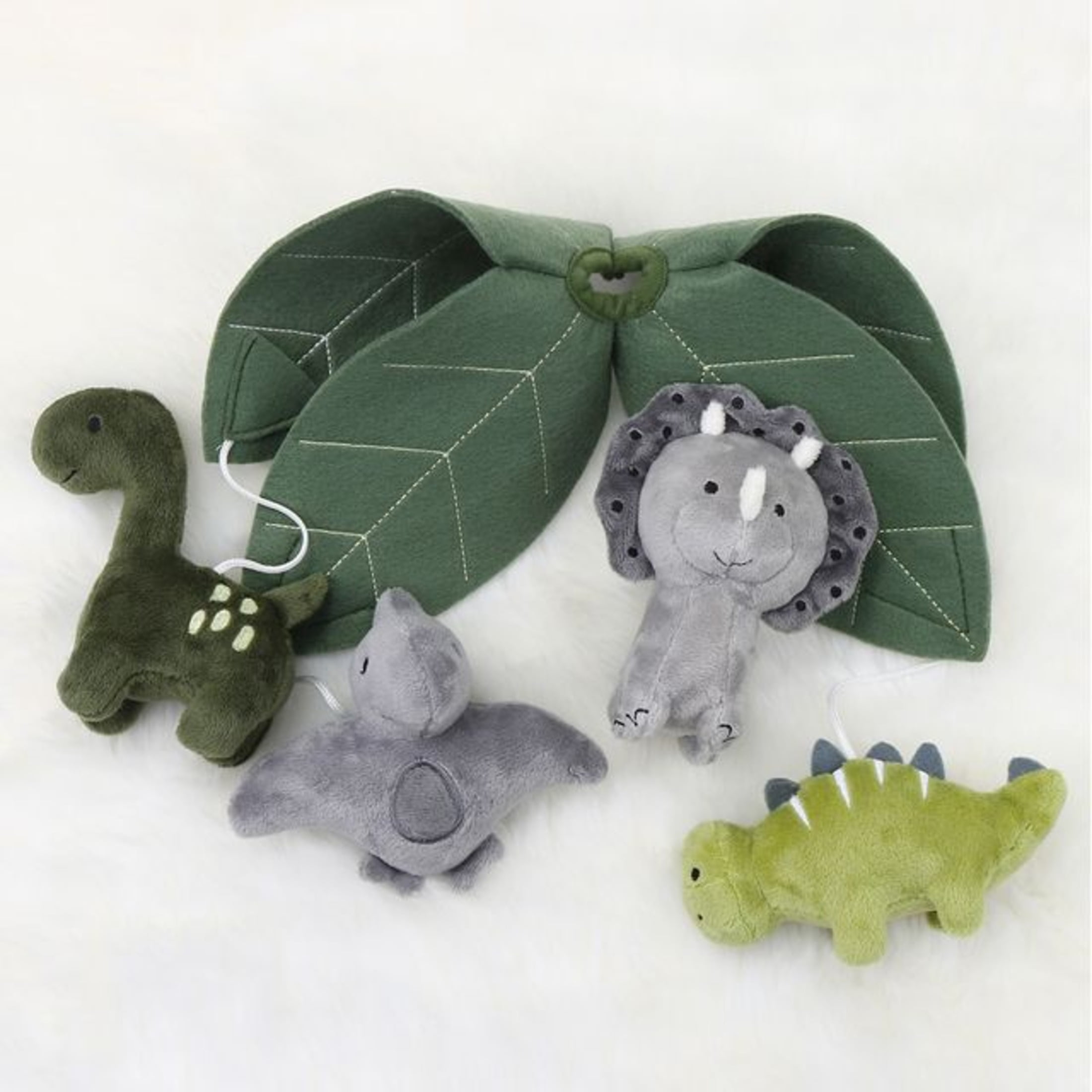 The Peanutshell Baby Crib Mobile for Boys or Girls, Dinosaur, Musical