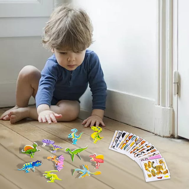 ToyKingdee Educational 3D Cartoon Puzzles,3D Animal Learning Educational Paper Puzzle Game for DIY Crafts Gifts