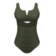 thumbnail image 4 of MSJUHEG One Piece Bathing Suit for Women,Tummy Control Swimsuits for Women,Swimsuits for Women 2025,V Neck,High Waisted Bathing Suit,Push Up Swimsuits for Women,Cross Back Army Green L, 4 of 4