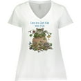thumbnail image 3 of Inktastic Cats are Just Friends with Fur Cat in Flower Women's Plus Size V-Neck T-Shirt, 3 of 5
