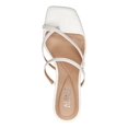 thumbnail image 3 of ALFANI Womens White Metallic Accent Strappy Comfort Eadyn Square Toe Wedge Slip On Sandals 9.5 M, 3 of 4