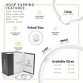 thumbnail image 4 of BEBERLINI Women Large Hoop Earrings Silver Plated 50 mm Hoops Fashion Jewelry 3 mm Thick, 4 of 8