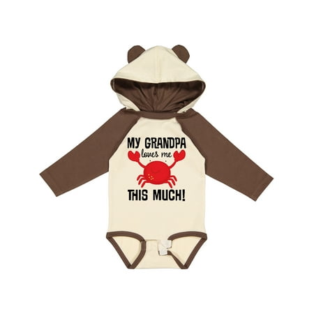 

Inktastic My Grandpa Loves Me Crab Boys or Girls Long Sleeve Baby Bodysuit