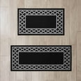 thumbnail image 2 of Washable Skid-Resistant Runner Rug, Trellis Border , Black and Twisted Grey , 26" x 45"/26" x 60", 2 of 9