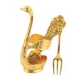 thumbnail image 4 of GUOOL Metal Decorative Swan Base Holder Set Ice Cream Spoons Dessert Spoons Set Coffee Fork Aureate, 4 of 9