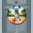 thumbnail image 2 of Happy Father's Day Akita Playing Basketball with Best Dad Jersey Round Wood Sign Inu Dog Lover Hanging Wall Home Decor - 13006, 2 of 5