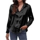 thumbnail image 5 of Camisas de manga larga para mujer, blusas de satén con botones, camisas casuales de oficina de negocios, cuello de solapa, blusas de seda con bolsillo, 5 of 5