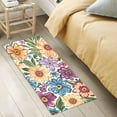 thumbnail image 2 of Bath Mat Soft Plush Non-Slip Absorbent Bathroom Rugs 39"x20" Vibrant Colorful Blooming Flowers, 2 of 8